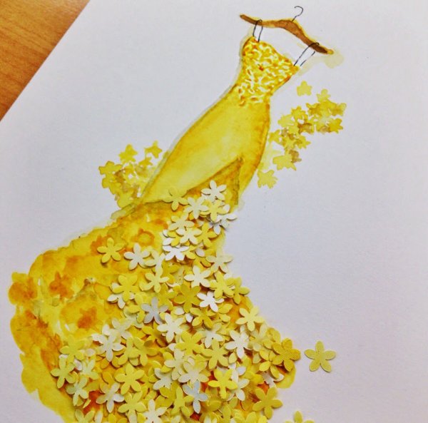 Эскизы платьев из цветов