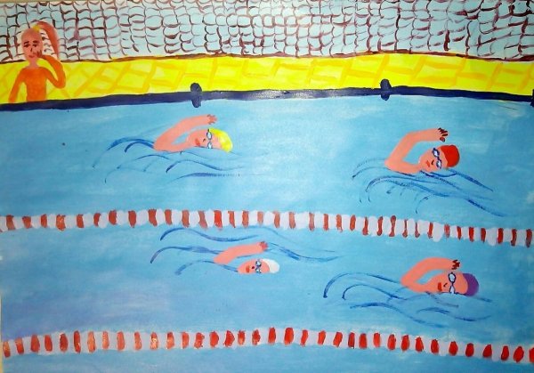 Рисунок на тему спорт плавание