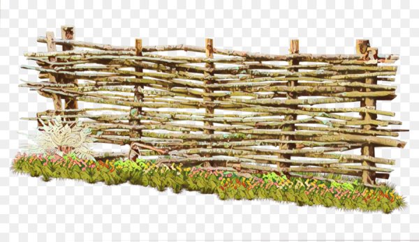 Плетеный забор на прозрачном фоне