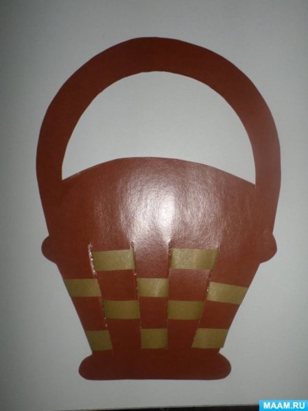 Аппликация корзина с цветами