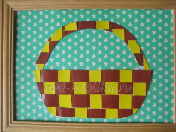 Аппликация плетеная корзинка