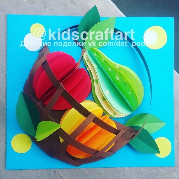 Объемная аппликация овощи и фрукты