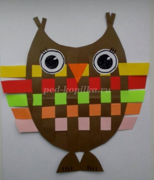 Аппликация плетение из бумажных полос