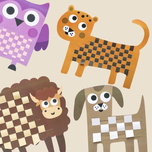 Плетеный коврик из бумажных полосок