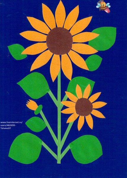 Плоская аппликация из бумаги