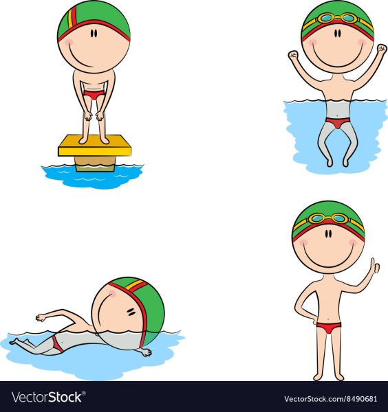 Пловец рисунок