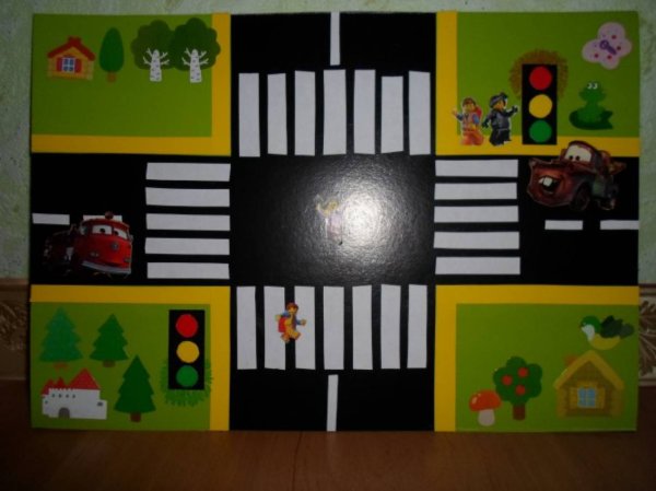 Аппликация на тему дорожное движение