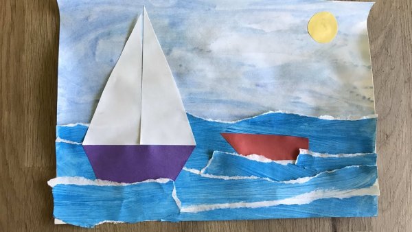 Аппликация кораблик