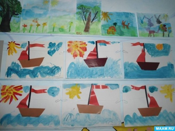 Рисование по морям по волнам старшая группа