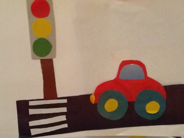 Аппликация на тему ПДД В старшей группе