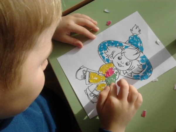 Аппликация на тему Незнайка