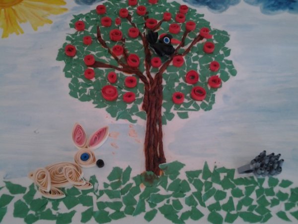 Рисование в старшей группе Сказочная яблоня