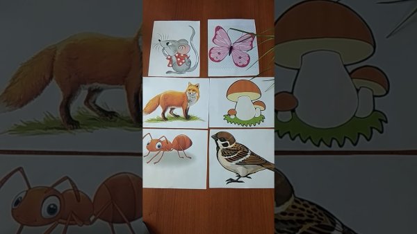 Персонажи сказки Сутеева под грибом