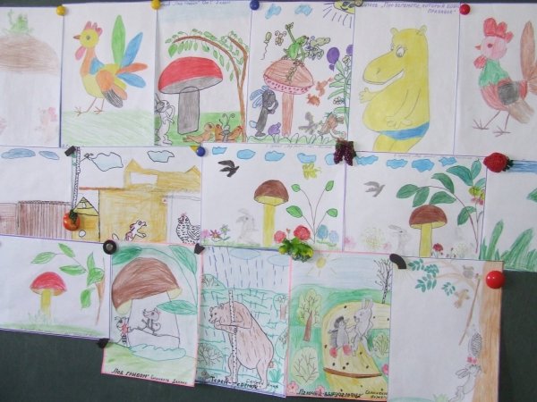 Выставка рисунков по сказкам