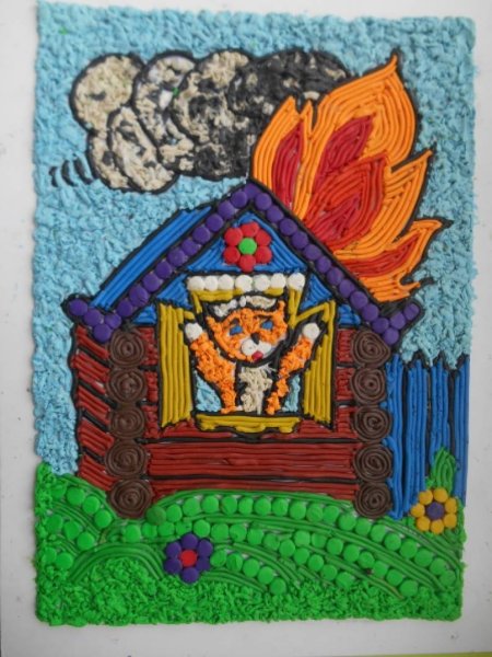 Пластилинография Маршак Кошкин дом