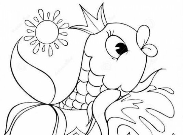 Раскраски Золотая рыбка по сказке а с Пушкина для детей