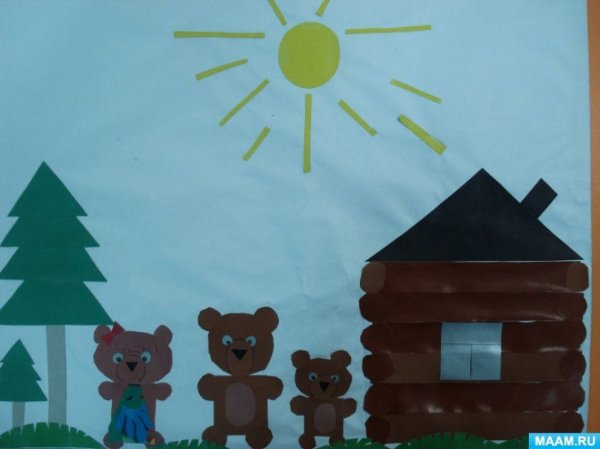 Теремок по аппликации в подготовительной группе