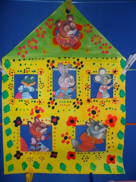 Аппликация на тему Теремок