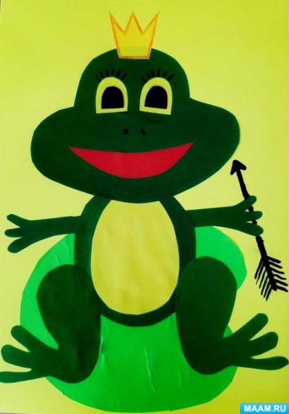Аппликация лягушка