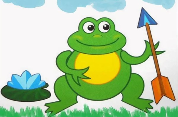 Лягушка аппликация из бумаги