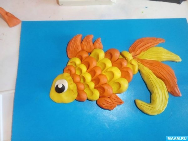 Аппликация Золотая рыбка в старшей группе