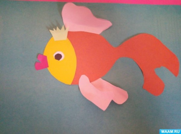 Аппликация Золотая рыбка в старшей группе