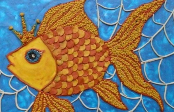 Пластилинография Золотая рыбка