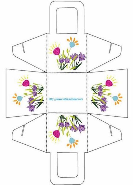 Трафарет корзинки из бумаги