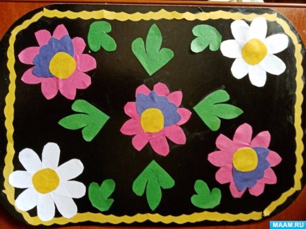 Аппликация Жостовский поднос в старшей группе