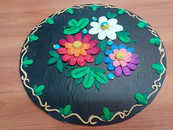 Жостовский поднос пластилинография
