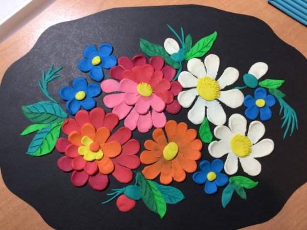 Дестовский поднос пластилином