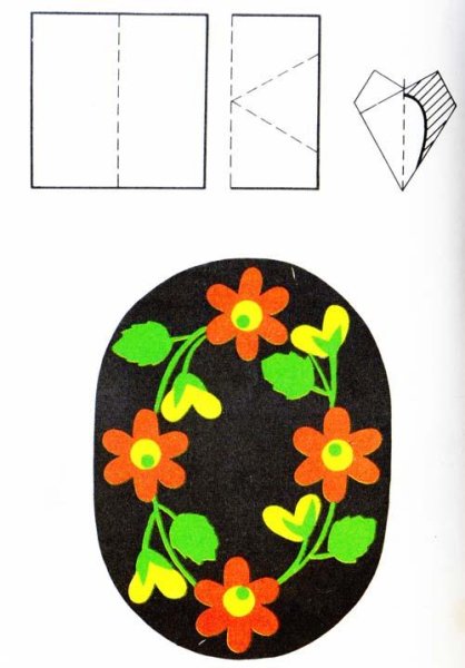 Поднос аппликация цветы