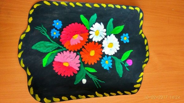 Жостовский поднос пластилинография