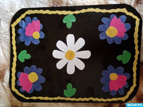 Аппликация декоративный поднос старшая группа