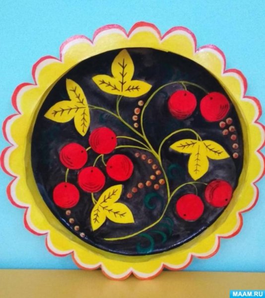 Осень Золотая Хохлома поделка из пластилина мастер класс