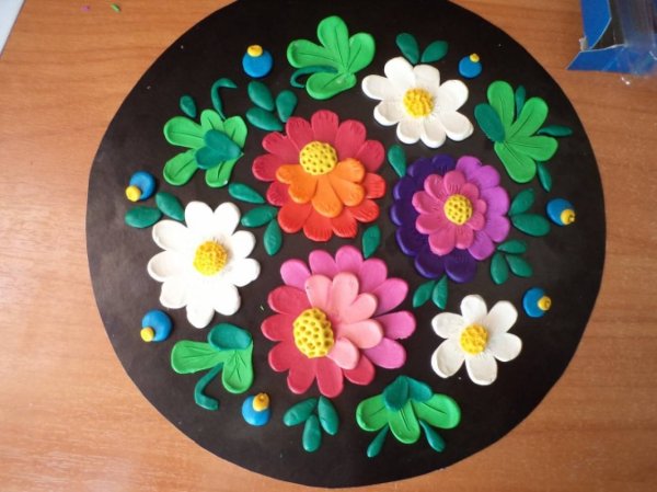 Жостово поднос пластилинография