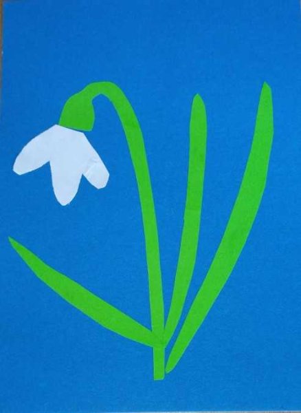 Аппликация подснежники из бумаги