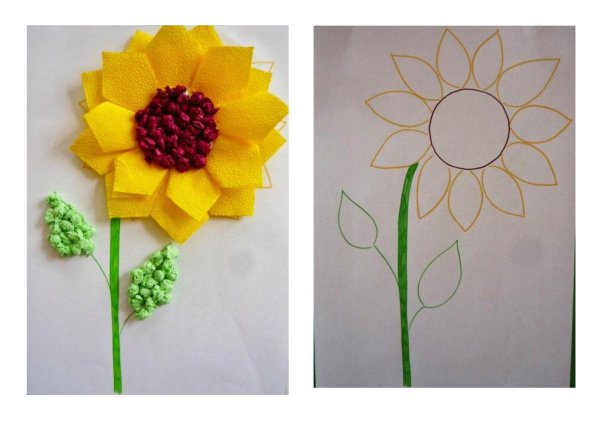 Цветы аппликация для детей