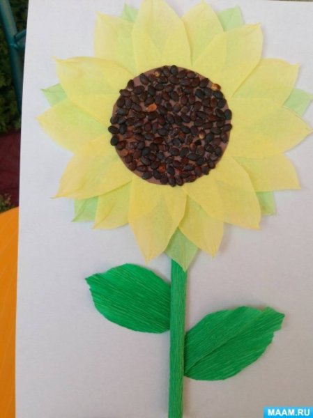 Подсолнухи поделка для детей из бумаги