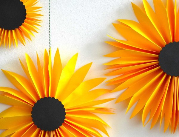 Поделка подсолнух из бумаги
