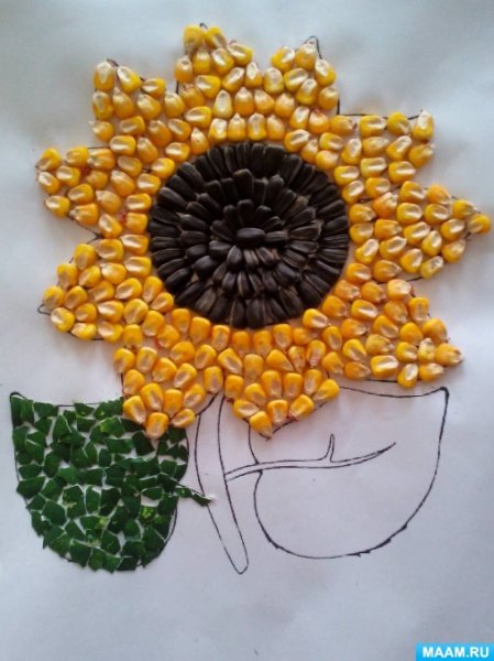 Поделка из семян подсолнуха