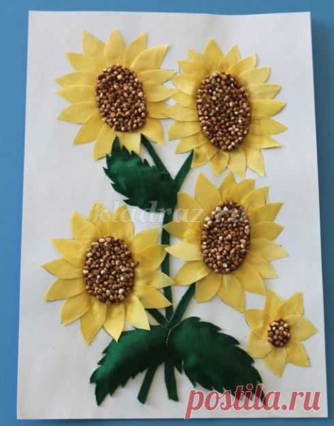 Аппликация из семечек подсолнуха
