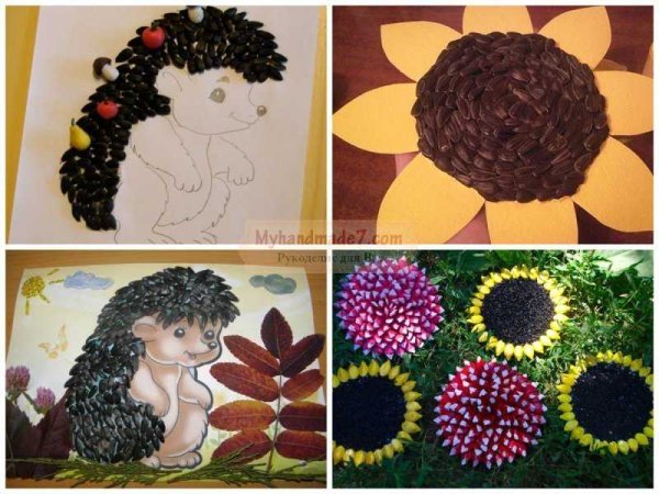 Аппликация из семян