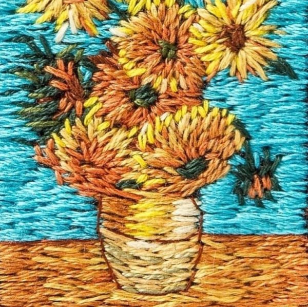 Подсолнухи Ван Гога вышивка гладью