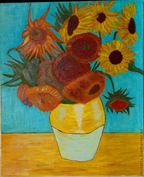 Ван Гог Подсолнухи пластилин