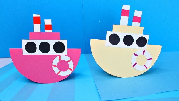 Объемная аппликация. Кораблик