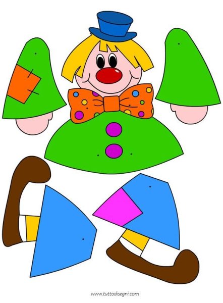 Поделка клоун из цветной бумаги