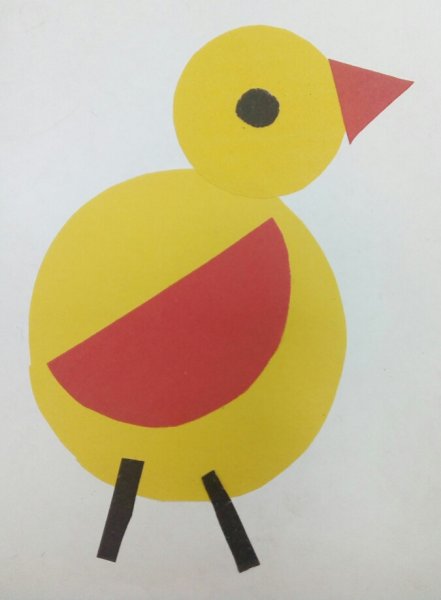 Цыпленок из геометрических фигур для детей