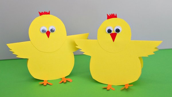 Цыпленок из бумаги объемный
