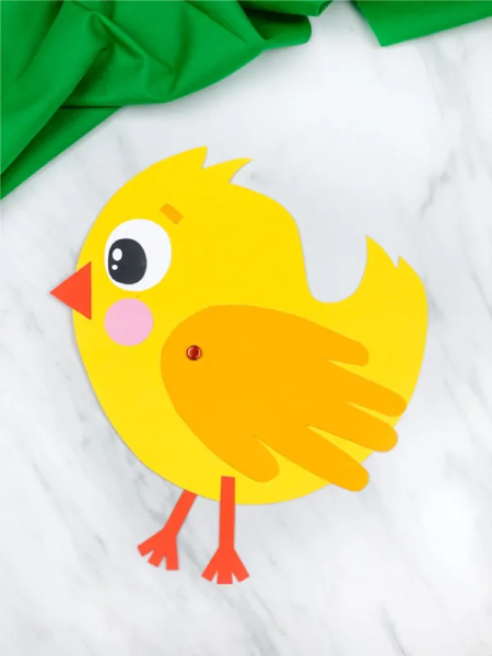 Цыпленок из цветной бумаги для детей
